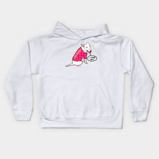 White Bull Terrier in Taco Shirt Kids Hoodie